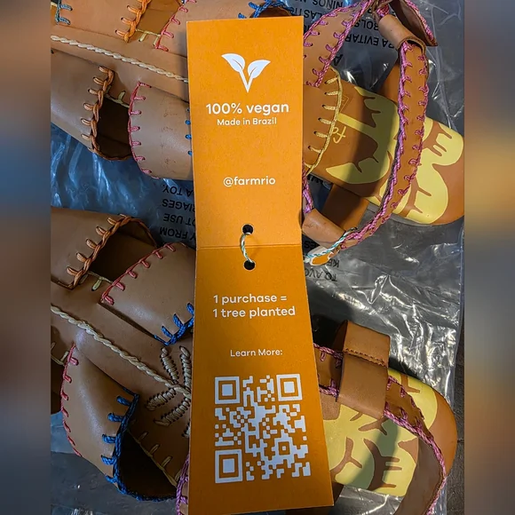 NWT Farm Rio Caramel Tan Whipstitch Fisherman Sandals Palm Tree Adjustable Strap - Picture 17 of 17